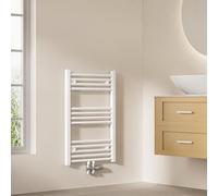 EMKE Radiador de baño recto 75 x 50 cm - Radiador de toallas con conexión central, calentador de toallas eficiente, secador de toallas, toallas, radiador, baño, blanco, 291 W