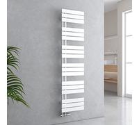 EMKE Radiador de baño, toallero, 1599 x 400 mm, toallero con conexión lateral, plano, calentador de toallas, radiador de baño, color blanco, 684 W