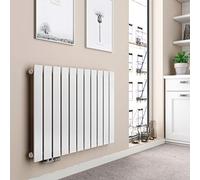 EMKE Radiador de diseño, 630 x 850 mm, radiador, horizontal, blanco, radiador de panel, conexión lateral, una capa, calefacción, 618 W