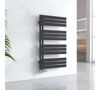 EMKE Radiador de Toallas, con conexión Lateral, 1041x600 mm, radiador de baño, Soporte para Toallas, Calefactor de Toallas, calefacción de baño, Color Negro, 639 vatios