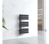 EMKE Radiador de Toallas, con conexión Lateral, 762x400 mm, radiador de baño, Soporte para Toallas, Calefactor de Toallas, calefacción de baño, Color Negro, 342 vatios