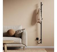 EMKE Radiador eléctrico para baño, termostato Inteligente WiFi, Calentador de Toallas eléctrico de Barra única, 150 cm de Altura, Negro