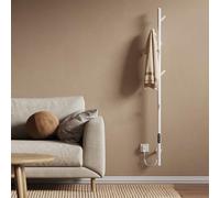 EMKE Radiador eléctrico para baño, termostato Inteligente WiFi, Calentador de Toallas eléctrico de Barra única, 150 cm de Altura, Blanco