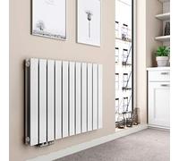 EMKE Radiador, horizontal, 630 x 850 mm, radiador plano, diseño de doble capa, radiador, panel plano calefactor, conexión lateral, calefacción, blanco, 1136 W