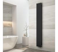 EMKE Radiador Ovalado Pequeño 1800x240 mm,Estrecho Alto Doble Tubo Radiador Vertical Conexión Central Calefacción Antracita 678 W