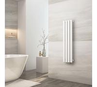 EMKE Radiador Pequeño 900x240 mm, Panel Ovalado Conexión Central Vertical de Diseño Tubular Una Sola Capa Blanco 266 Vatios