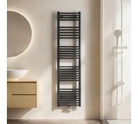 EMKE Radiador Toallero 1600x400 mm, Con Conexión Central, Calentador y Secador de Toallas, de Baño, Antracita 547W