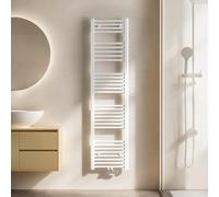 EMKE Radiador Toallero 1600x400 mm, Radiador de Baño con Conexión Central, Calentador de Toallas, Secador de Toallas, Radiador de Baño, Blanco 547W