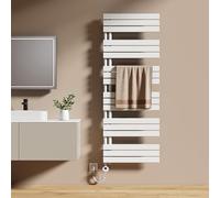 EMKE Radiador Toallero Eléctrico con Termostato 1599x600 mm, 1000W Blanco, Toallero Eléctrico de Bajo Consumo, Resistencia Calefactora con Temporizador,Calienta Toallas,Secatoallas