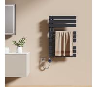 EMKE Radiador Toallero Eléctrico con Termostato 762x500 mm, 400W Antracita, Toallero Eléctrico de Bajo Consumo, Resistencia Calefactora con Temporizador,Calienta Toallas,Secatoallas