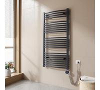 EMKE Radiador Toallero Eléctrico para Baño,120 x 60 cm, Secatoallas eléctrico con termostato, 600 vatios (Antracita),Toallero Electrico Baño