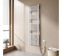 EMKE Radiador Toallero Eléctrico para Baño,140 x 40 cm, Secatoallas eléctrico con termostato, 500 vatios (Blanco),Toallero Electrico Baño