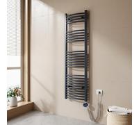 EMKE Radiador Toallero Eléctrico para Baño,140 x 40 cm, Secatoallas eléctrico con termostato, 500 vatios (Antracita),Toallero Electrico Baño