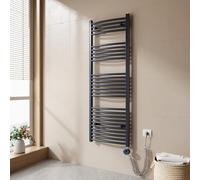 EMKE Radiador Toallero Eléctrico para Baño,140 x 50 cm, Secatoallas eléctrico con termostato, 600 vatios (Antracita),Toallero Electrico Baño
