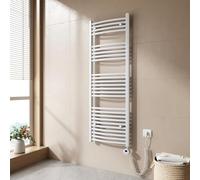 EMKE Radiador Toallero Eléctrico para Baño,140 x 50 cm, Secatoallas eléctrico con termostato,600 vatios (Blanco),Toallero Electrico Baño
