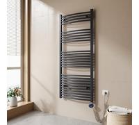 EMKE Radiador Toallero Eléctrico para Baño,140 x 60 cm, Secatoallas eléctrico con termostato, 600 vatios (Antracita),Toallero Electrico Baño
