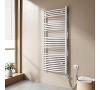 EMKE Radiador Toallero Eléctrico para Baño,140 x 60 cm, Secatoallas eléctrico con WiFi termostato, 600 vatios (Blanco),Toallero Electrico Baño