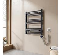 EMKE Radiador Toallero Eléctrico para Baño, 75 x 60 cm, Secatoallas eléctrico con termostato, 300 vatios (Antracita),Toallero Electrico Baño