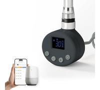 EMKE Resistencia Calefactora WiFi 300W para Radiadores y Toalleros Eléctricos - Termostato Inteligente con 4 Modos (Confort, Eco, Boost, Antihielo), Antracita, 390x69x62mm