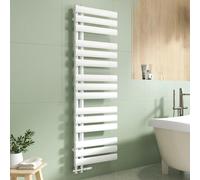 EMKE Secador de Toallas de Agua Caliente Tubo Oval,143x40cm,Radiador de Baño de Tubo Oval,Calentador de Toallas,radiador baño Pared,484W,Blanco