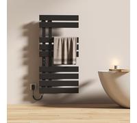 EMKE Secatoallas Eléctrico de baño 1000 x 500 mm, Toallero eléctrico, Negro 350W,Control de Temperatura Inteligente