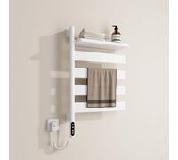 EMKE Secatoallas eléctrico de baño Giratorio 180°, Toallero eléctrico con Estante, Secador de Toallas eléctrico Inteligente WiFi, Blanco 125W