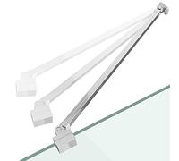 EMKE Soporte de pared de ducha estabilizador de 180 ° ajustable a izquierda y derecha para pared lateral de ducha, soporte de pared fijo, barra estabilizadora de 500 mm, rectangular, para cristal de