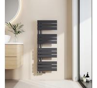 EMKE Toallero Baño Radiador Plano, 1041 x 400 mm, Antracita,456 W | secador de Toallas con conexión Lateral, radiador secador de Toallas de Agua Caliente,toallero de Paneles