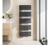 EMKE Toallero Baño Radiador Plano, 1320 x 500 mm, Antracita, 695 W | secador de Toallas con conexión Lateral, radiador secador de Toallas de Agua Caliente, toallero de Paneles