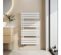 EMKE Toallero Baño Radiador Plano, toallero de Paneles, 1041 x 600 mm, Blanco, secador de Toallas con conexión Lateral, 639W, radiador secador de Toallas de Agua Caliente