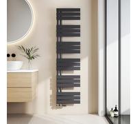 EMKE Toallero Baño Radiador Plano, toallero de Paneles, 1599 x 400 mm, Antracita, secador de Toallas con conexión Lateral, 718W, radiador secador de Toallas de Agua Caliente