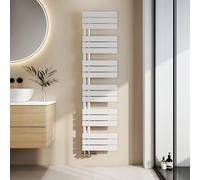 EMKE Toallero Baño Radiador Plano, toallero de Paneles, 1599 x 400 mm,Blanco, secador de Toallas con conexión Lateral, 684 W, radiador secador de Toallas de Agua Caliente