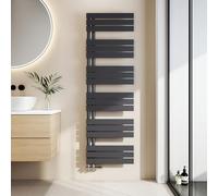 EMKE Toallero Baño Radiador Plano, toallero de Paneles, 1599 x 500 mm, Antracita, secador de Toallas con conexión Lateral, 832 W, radiador secador de Toallas de Agua Caliente