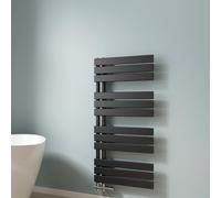 EMKE Toallero de Agua Caliente, 1041x500 mm, Radiador de Baño de Pared, Color Negro, 529W, Toallero Baño, Instalación Fácil, Diseño Moderno