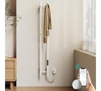 EMKE Toallero eléctrico 1200 x 124 mm, Calentador de Toallas de diseño con Control de aplicación WiFi, radiador de baño con 4 Ganchos, 145 W, IP45, Color Blanco