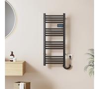 EMKE Toallero Eléctrico 960 x 400 mm, Radiador de Baño Eléctrico con Interruptor Táctil y Temporizador, Calentador de Toallas Negro 300W,Toallero electrico baño