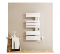 EMKE Toallero Electrico Baño 1000 x 500 mm, Lado Derecho,Radiador toallero eléctrico, Blanco 320W,Control de Temperatura Inteligente,Calienta Toallas Baño Electrico