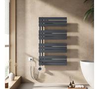 EMKE Toallero electrico baño con WiFi Termostato, 1041x600mm, 600W, Radiador Toallero Eléctrico, Antracita,Resistencia Calefactora con Temporizador,Función de Memoria