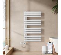 EMKE Toallero electrico baño con WiFi Termostato, 1041x600mm, 600W, Radiador Toallero Eléctrico, Blanco,Resistencia Calefactora con Temporizador,Función de Memoria