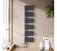 EMKE Toallero electrico baño con WiFi Termostato, 1599x400mm, 800W, Radiador Toallero Eléctrico,Antracita,Resistencia Calefactora con Temporizador,Función de Memoria