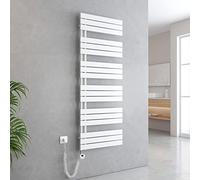 EMKE Toallero electrico baño con WiFi Termostato de Elemento Calefactor, 1599x600 mm 1000W Radiador toallero con Barra Calefactora con Temporizador, Blanco