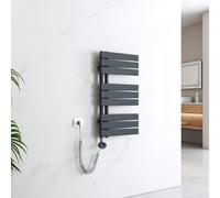 EMKE Toallero electrico baño con WiFi Termostato de Elemento Calefactor, 762x400mm 400W Radiador toallero con Barra Calefactora con Temporizador, Antracita