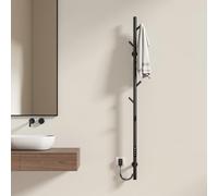 EMKE Toallero Eléctrico de baño, Diseño de toallero eléctrico con Barra, Control de Temperatura Inteligente, toallero Calefactor con 6 Ganchos, Negro