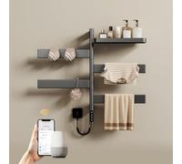 EMKE Toallero Eléctrico Giratorio WiFi, 77x45 cm, Estante,Antracita
