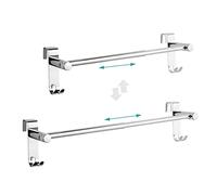 EMKE Toallero telescópico Extensible, toallero de Acero Inoxidable para radiador de baño con Gancho secador de Toallas sin taladrar, Barra de Toallas para Cocina y baño, 44~63 x 10 x 10 cm, Cromo
