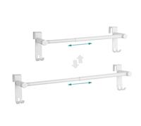 EMKE Toallero telescópico Extensible, toallero de Acero Inoxidable para radiador de baño con Gancho secador de Toallas sin taladrar, Barra de Toallas para Cocina y baño, 44~63 x 10 x 10 cm, Blanco