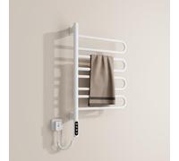 EMKE Toalleros eléctrico de baño Giratorio 180° 78 x 43 cm, Toallero eléctrico Inteligente WiFi, Secador de Toallas eléctrico, Blanco 170W