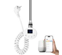 EMKE Varilla calefactora con termostato para radiador de baño 600 W, cartucho de calefacción Smart WiFi de acero inoxidable para radiadores, toallero, calentador de toallas, eléctrico, color blanco