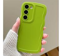 Emlivi Compatible con Samsung Galaxy A34 5g Funda, Curly Wave Frame Teléfono Móvil Monótono Aesthetic Case Suave Silicona TPU Bumper para Hombres Girls Antigolpes Carcasa para Galaxy A34 5g Verde