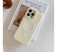 Emlivi Funda magnética para iPhone 15, 2 en 1, carga inalámbrica, imanes, funda fina de TPU + PC de doble capa, protección de pantalla y cámara, antigolpes, color amarillo